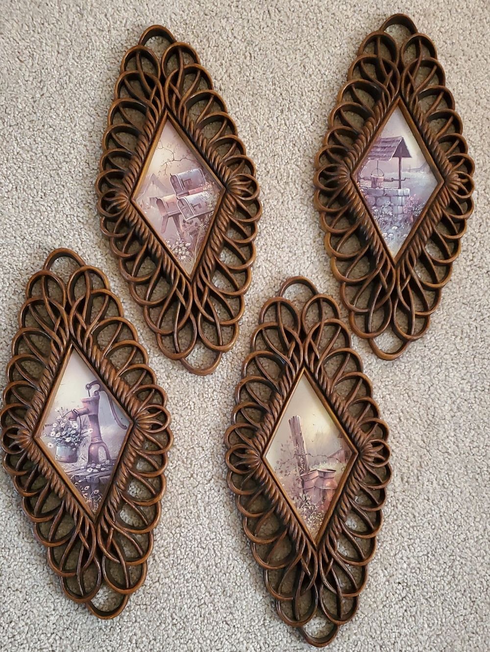 Vintage Burwood Set of 4  Wall Plaques